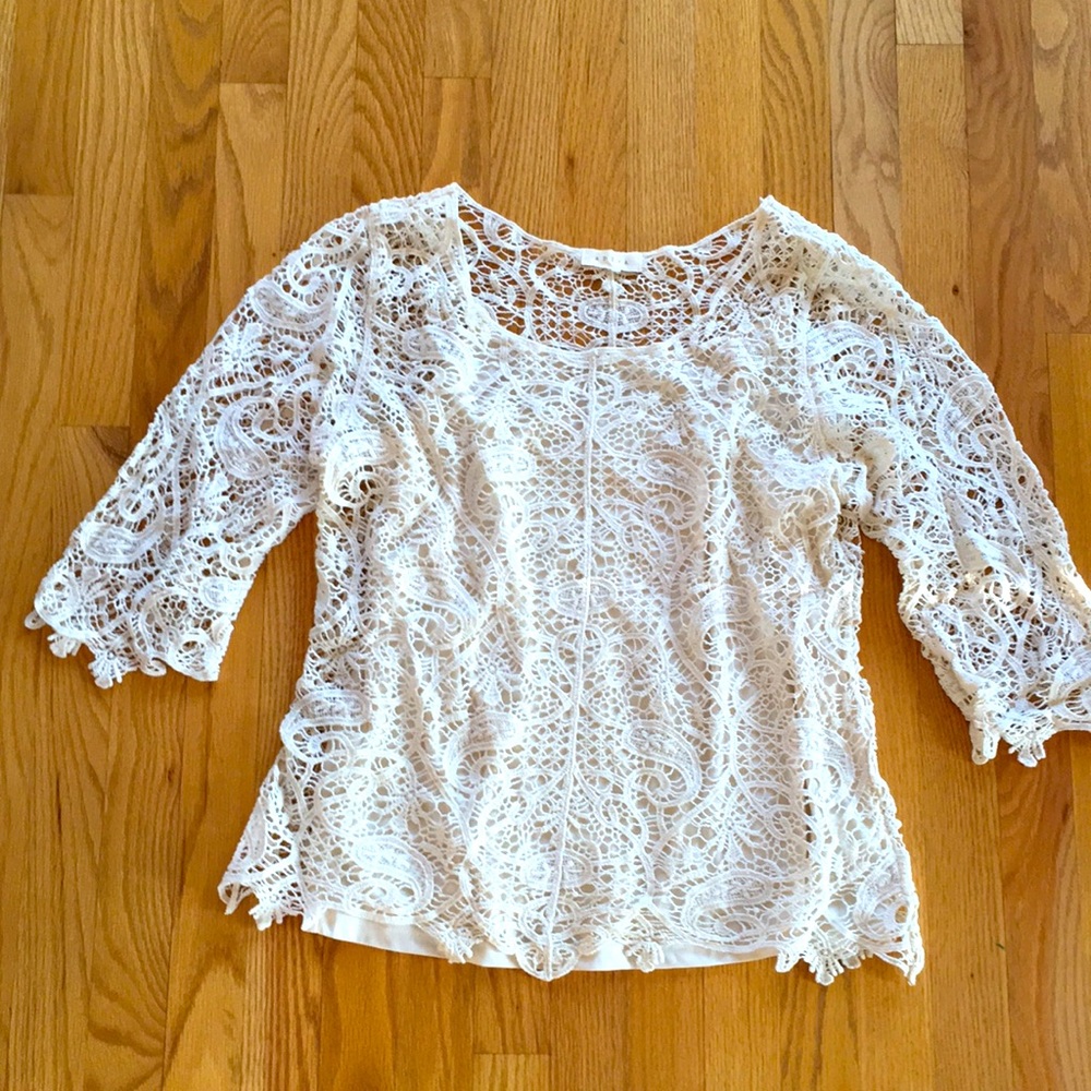 Adiva lace over tank blouse